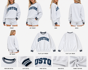 Sudadera Casual de Cuello Alto para Mujer, Otoño-Invierno-Primavera, con Bordado de Letras Griegas Impresas Personalizadas, Ecológica y Transpirable - Product Image 6