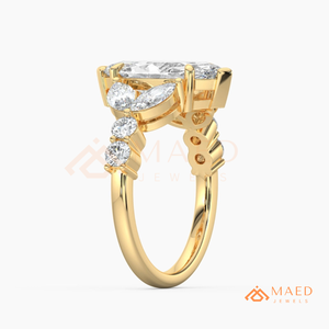 14K Rose Gold Marquise Cut Moissanite Three <b>Stone</b> Engagement Ring Bridal Jewelry Gift Women USA Trend - Product Image 6