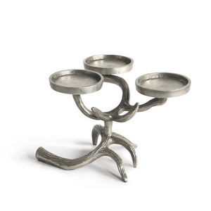 Candélabre en bois d'aluminium 3 lumières Décoration rustique boisée - Product Image 1