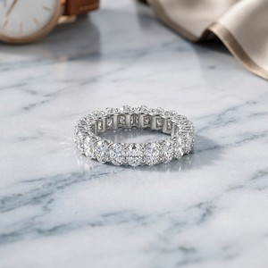 3.15CTW Oval Cut Prong Set Eternity <b>Ring</b> - Product Image 2