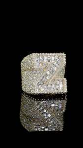 Custom Z Letter <b>Ring</b> Baguette Round VVS Lab Grown 925 Silver Iced Out <b>Initial</b> Jewelry Diamond Test Passed Manufacturer Rapper - Product Image 4