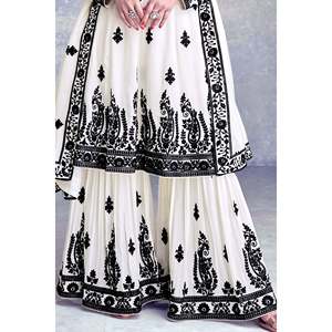 Conjunto de Salwar Kameez de Algodón de Diseño, Talla XL, con Bordado de Lentejuelas Multicolor, para Bodas - Product Image 4