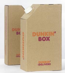 Elegant 2-sided Logo Printed Corrugated <b>Coffee</b> Carrier Flask Box with Spout <b>Pouch</b> for Takeaway Hot/Cold Tea/Chai/<b>Coffee</b> - Product Image 1