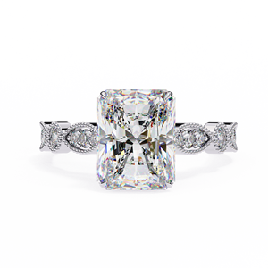 Minimalist Radiant Cut Lab Grown Diamond <b>Ring</b> | 10K White Gold Solitaire Engagement <b>Ring</b> | IGI Certified Trendy Timeless Daily - Product Image 1