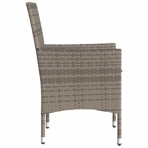 Juego de muebles de patio con 2 sillas de poliratán gris con cojines - Product Image 6