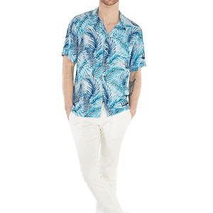 Chemise Hawaïenne Homme d'Été de Haute Qualité OEM en Gros avec Imprimé Végétal Respirante Décontractée à Boutons Toutes Tailles - Product Image 5
