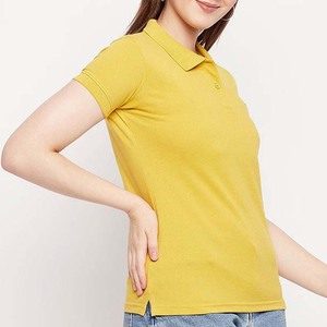 Camiseta de Mujer, Fabricada en Pakistán, Corte Ajustado, Informal, Transpirable, Tejida, 100% Algodón, Antiarrugas, de Secado Rápido, Color Amarillo - Product Image 3