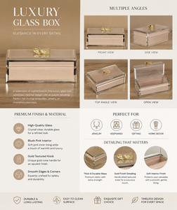 Luxury Cream Color <b>Mirror</b> Glass Decorative Storage Box Key Knob Premium Jewelry Vanity Organizer <b>Boxes</b> Home Decor Lacquer - Product Image 1
