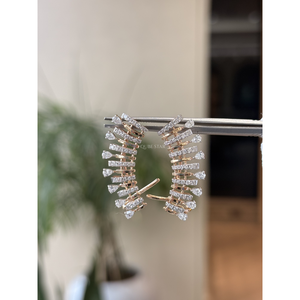Pendientes de Oro con Flecos y Diamantes Cultivados en Laboratorio, 1.30 Ct, Certificación IGI, Joyería Fina de Diseño, Hipoalergénicos para Mujer - Product Image 2
