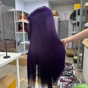 Peluca de Cabello Virgen Vietnamita Liso de Alta Calidad, Color Morado, para Mujeres, Precio al por Mayor, Producto Capilar de Moda - Product Image 4