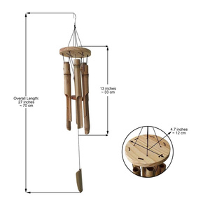 Bamboo Wind <b>Chime</b> Wooden <b>Ring</b> Top Feng Shui Decor Handmade Vietnam Natural Bamboo Wind <b>Chime</b> Melodious Sound Outdoor Hanging - Product Image 3