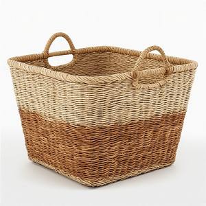 Panier décoratif en jonc de mer de style bohème, conçu pour les intérieurs tendance, avec une texture naturelle et une esthétique chaleureuse - Product Image 4