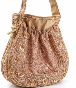 Pink Embroidered Beaded Shoulder <b>Bag</b> – Elegant Gold <b>Sequin</b> Handbag for Women floral <b>sequin</b> purse for festive occasions - Product Image 4