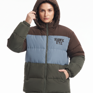 Veste d'hiver matelassée à capuche pour femme, imperméable, en toile, entièrement zippée, chaude et isolée, vente en gros - Product Image 3