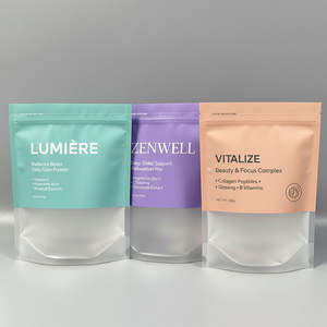 Bolsa de pie mate impresa a medida con ventana para polvo cosmético |   Laminado PET/CPP de Tamaño Pequeño |   Muesca de desgarro |   Vietnam - Product Image 6