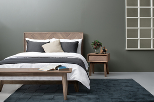 Modern Navara Ash Wooden 1 Drawer Bedside <b>Table</b> with Malaysian Oak Legs Nightstand <b>End</b> <b>Table</b> - Product Image 4
