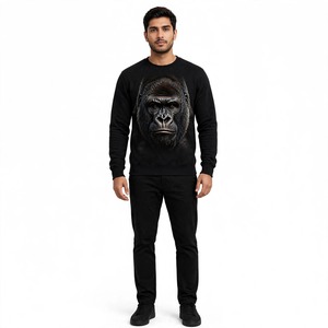 Sweat-shirt en coton pour homme, imprimé, respirant, écologique, à manches régulières, col rond, tricoté, vêtements d'hiver de BD - Product Image 5