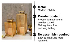 Faroles de Latón Dorado con Diseño de Malla para Decoración del Hogar, Portavelas, Decoración de Bodas, Farol de Metal - Product Image 6