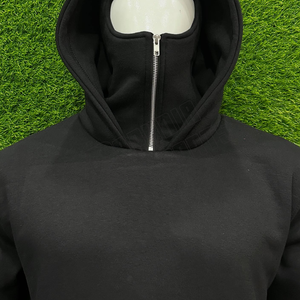 Sweat à capuche cagoule ninja zippé intégral pour homme de haute qualité, personnalisable OEM, unisexe, streetwear, 100% coton 450GSM - Product Image 5
