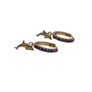 Joyería de Plata de Ley 925 Chapada en Oro para Bodas, Juego de Aretes con Múltiples Piedras Preciosas de Zafiro para Mujer - Product Image 5