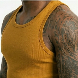 MOGGIO SPORTS Eco-Friendly Quick Dry Breathable Gym Custom Size <b>Tank</b> <b>Tops</b> <b>Men</b> Casual Solid Color High Quality 100% Cotton Made - Product Image 5