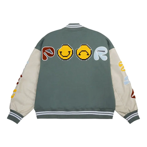 เสื้อแจ็คเก็ตวาร์ซิตี้สำหรับผู้ชาย แบบกำหนดเองได้ สไตล์ Letterman Bomber แนวสตรีทแวร์ พร้อมป้ายปักลาย แฟชั่นเสื้อคลุม - Product Image 3