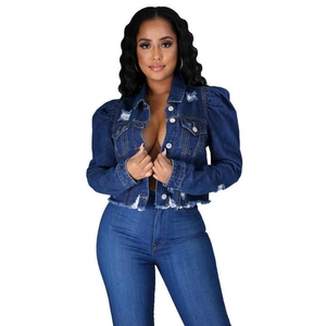 Chaqueta Vaquera Azul Personalizada para Mujer, Tejido Transpirable, Estilo Universitario, Largo Regular, Venta al Por Mayor - Product Image 3
