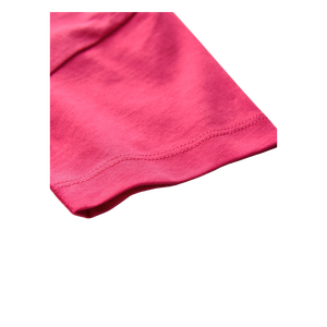 T-shirt rose à col rond et manches courtes avec logo bleu, coupe classique, couleur unie, en jersey tricoté pour enfants - Product Image 5