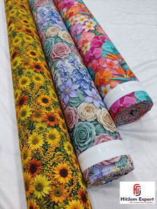 Custom Polyester Digital Printed Fabric Soft Lightweight Fashion Textile for Apparel Dresses and Designer Clothing - Product Image 1