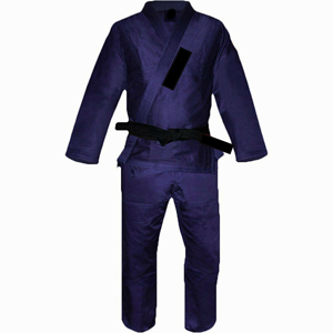 Kimono de Jiu Jitsu Brasileño BJJ Azul Marino 100% Algodón Corte Holgado Unisex Adultos Teñido Liso Transpirable Peso de la Tela 480g - Product Image 2