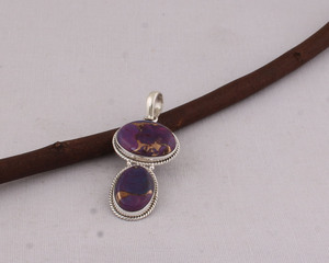 Pendentif en argent sterling 925 avec labradorite violette, vente en gros, pierre précieuse composite naturelle, sertissage clos fait main, bijoux en argent - Product Image 5