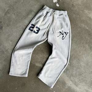 กางเกงวอร์มผู้ชายผ้าฝ้ายซันเฟดเอซิดวอชแฟชั่น พิมพ์ลายสกรีนส่วนตัว เนื้อผ้านุ่มระบายอากาศได้ดี สไตล์สตรีทแวร์ - Product Image 5