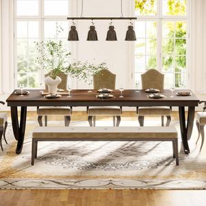 Mesa de Comedor Rectangular de Estilo Norteamericano, Moderna y de Lujo, en Metal y Madera para Uso en el Hogar, Villa o Apartamento - Product Image 4