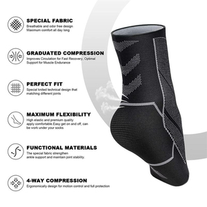Lace Up Neoprene Ankle Support Brace <b>Compression</b> Sleeve Ankle Wrap Foot Support For Sprained Ankle high quality latest design - Product Image 5