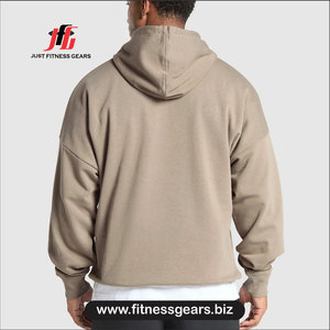 เสื้อสเวตเชิ้ตผ้าฟลีซมีฮู้ดขนาดใหญ่สำหรับผู้ชาย สีพื้น สวมใส่สบายๆ สำหรับฤดูใบไม้ร่วง - Product Image 3