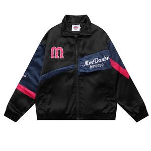 Customized Men's Classic Bomber <b>Jacket</b> Solid Color Autumn Fashion with Stand Collar Casual Cotton Body Full Zipper OEM - Product Image 2