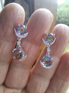 Pendientes de Plata de Ley con Cuarzo Estelar, Joyería Artesanal con Piedras Preciosas, Diseño Elegante para Mujer, Venta al Por Mayor para Exportación - Product Image 3