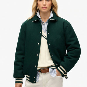 Veste universitaire pour femme, style streetwear, avec logo personnalisé, grande taille, en polaire courte, pour l'hiver, tenue décontractée pour femme, vente en gros - Product Image 3