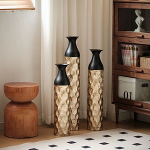 Juego de Decoración para el Hogar, 3 Jarrones Grandes de Metal Blanco Esmaltado para Piso, 24.8in/29in/33.8in de Altura, Jarrones de Metal Decorados - Product Image 4