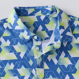 เสื้อโปโลถักลายซับลิเมชั่นยอดนิยมสำหรับฤดูร้อน แห้งเร็ว ระบายอากาศดี แขนครึ่งตัว ทรงปกติ - Product Image 6