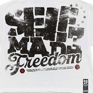Self Made Freedom Printed Regular Fit <b>Men's</b> Street Style Short Sleeve <b>White</b> 100% Cotton Jersey <b>Turtleneck</b> Eco-Friendly - Product Image 5