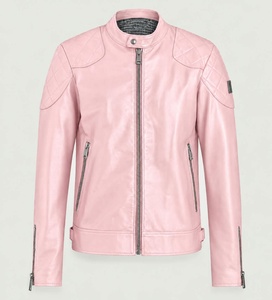 Men Genuine Leather <b>Jacket</b> Motorcycle Outerwear Vintage Cafe <b>Racer</b> Biker Winter Coat Waterproof Windproof Casual Zip Up OEM - Product Image 2