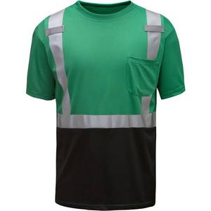 Chemise de sécurité à manches courtes pour homme, haute visibilité, bleu noir, réfléchissante, vêtements de travail, chemise de sécurité avec poche, matière polyester - Product Image 2