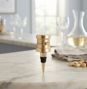 Bouchon de bouteille de vin durable, forme unique dorée, sur mesure, décoration de mariage, bouchon de bouteille de vin - Product Image 6