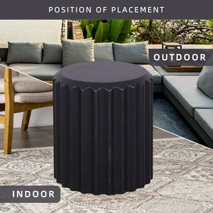 Table d'appoint Terrafab Nordic pour l'extérieur, tabouret de jardin décoratif naturel, table d'appoint unique pour salon, chambre, patio - Product Image 5