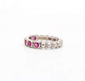 Anillo de Eternidad Completo con Bisel de Rubí Redondo Natural en Plata de Ley 925, Venta al Por Mayor, Memoria Jewels - Product Image 5