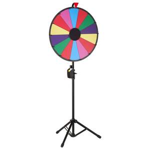 Roue de la fortune à 24 fentes et 14 rayons, effaçable à sec, hauteur réglable, pour fêtes, salons professionnels, carnavals, 2 marqueurs, 6 couleurs, facile à utiliser - Product Image 1