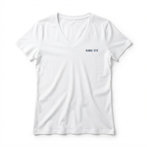 Camiseta de Cuello en V para Mujer Hawk Eye, Manga Corta, 100% Algodón, Informal, Transpirable, Tejido Jersey, para Primavera y Verano - Product Image 6