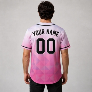 เสื้อเบสบอลพิมพ์ลายแบบ Sublimated ชื่อทีมสั่งทำพิเศษ ระบายเหงื่อได้ดี 100% โพลีเอสเตอร์ คอวี แขนสั้น ทรงปกติ สำหรับผู้ใหญ่ - Product Image 3