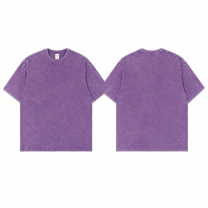 Camiseta de Hombre Oversize de Algodón 100% con Cuello Redondo y Manga Corta, Lavado Mineral Vintage, Diseño Liso Frontal, Ecológica y Transpirable - Product Image 1